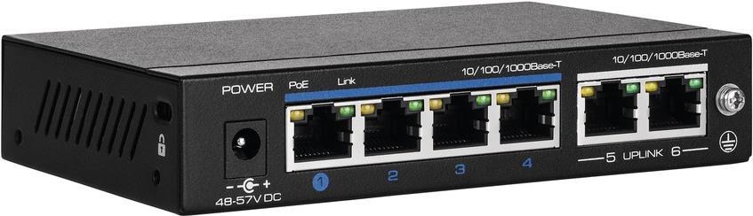 Купить ABUS - Switch - unmanaged - 4 x 10/100/1000 (PoE+) + 2 x 10/100/1000 (Uplink) - Desktop - PoE+ (60 W) (ITAC10100) в магазине wardena.ru