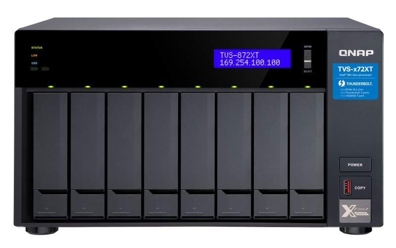 Купить QNAP TVS-872XT - Festplatte - SSD - Serial ATA III - 2.5,3.5"  - 0 - 1 - 5 - 6 - 10 - 50 - 60 - JBOD - FAT32,HFS+,NTFS,ext3,ext4 - 1,7 GHz (TVS-872XT-I5-16G) в магазине wardena.ru