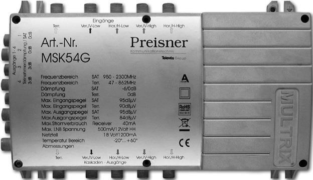 Купить Televes MSK54G Kabel-Splitter-/Verbinder Grau Kabelspalter oder -kombinator (MSK54G) в магазине wardena.ru