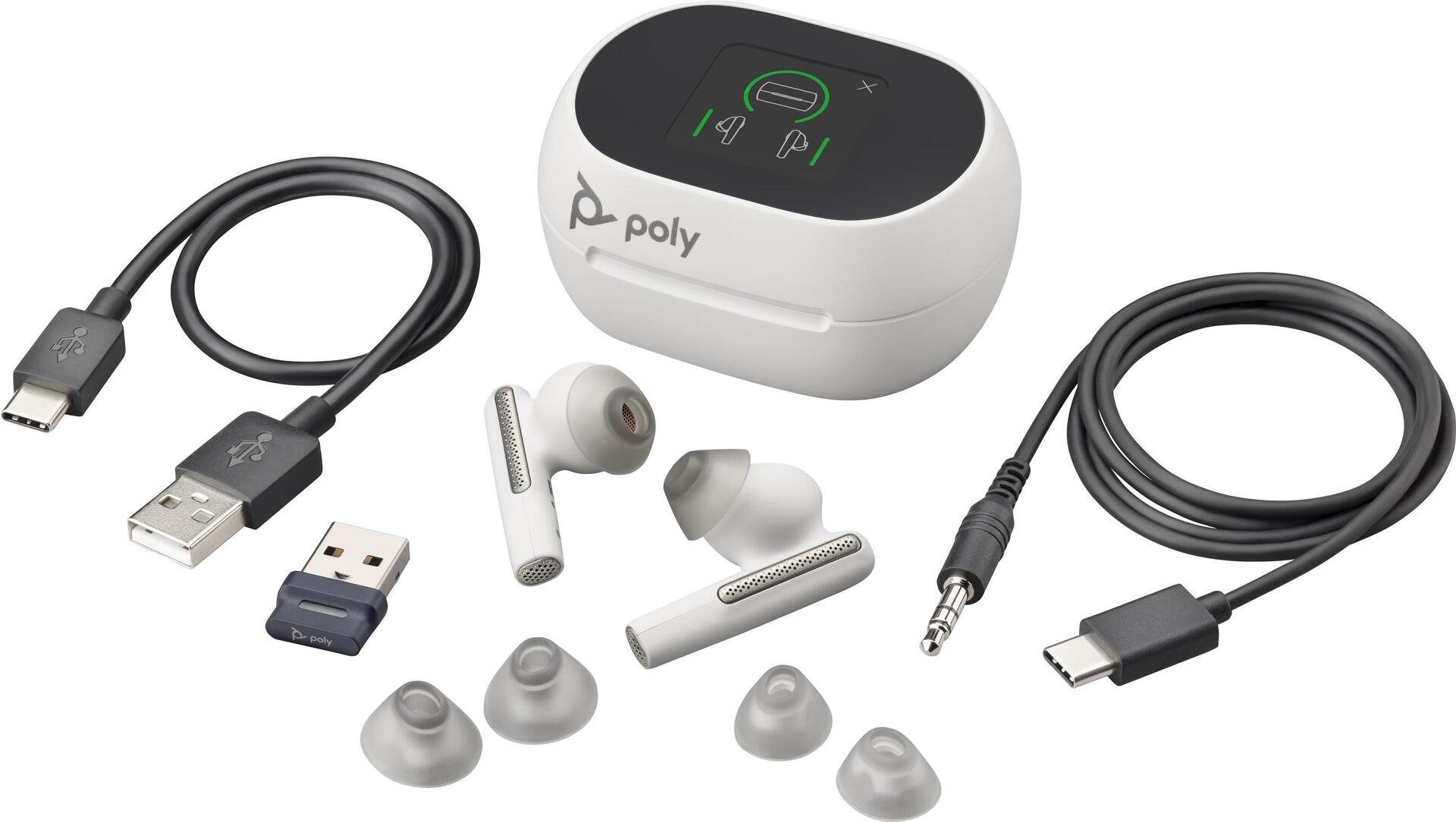 Купить Poly Voyager Free 60+ - True Wireless-Kopfhörer mit Mikrofon - im Ohr - Bluetooth - aktive Rauschunterdrückung - White Sands - Zertifiziert für Microsoft Teams (216755-01) в магазине wardena.ru