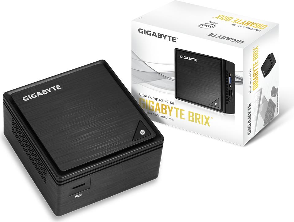 Купить Gigabyte BRIX GB-BPCE-3455 (rev. 1.0) - Barebone - Ultra Compact PC Kit - 1 x Celeron J3455 / 1,5 GHz - HD Graphics 500 - GigE (GB-BPCE-3455) в магазине wardena.ru