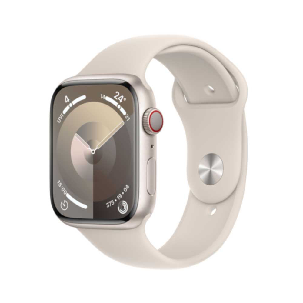 Купить APPLE Watch Series 9 GPS + Cellular 45mm Starlight Aluminium Case with Starlight Sport Band - S/M (MRM83QF/A) в магазине wardena.ru