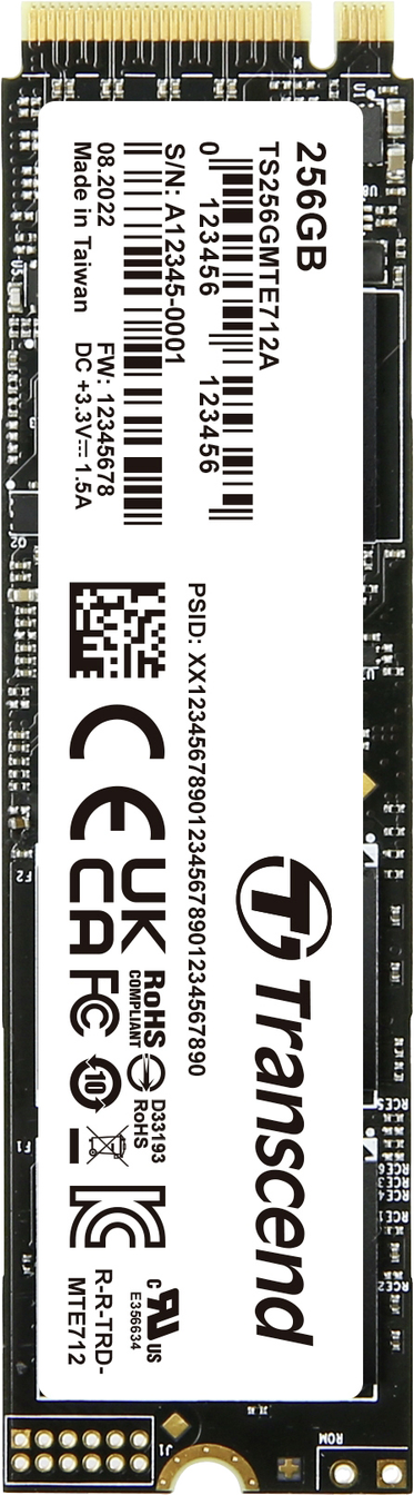 Купить Transcend MTE712A - SSD - verschlüsselt - 256 GB - intern - M.2 2280 (doppelseitig) - PCIe 4.0 x4 (NVMe) - 256-Bit-AES - Self-Encrypting Drive (SED), TCG Opal Encryption 2.0 (TS256GMTE712A) в магазине wardena.ru