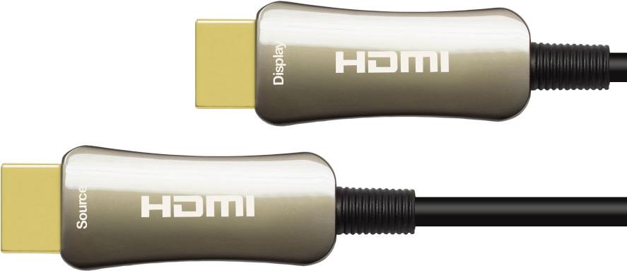 Купить Optisches Hybrid HDMI™ 2.0 Anschlusskabel, 4K2K / UHD 60Hz, vergoldete Stecker und Kupferkontakte, schwarz, 90m, PYTHON® Series (GC-M0158) в магазине wardena.ru