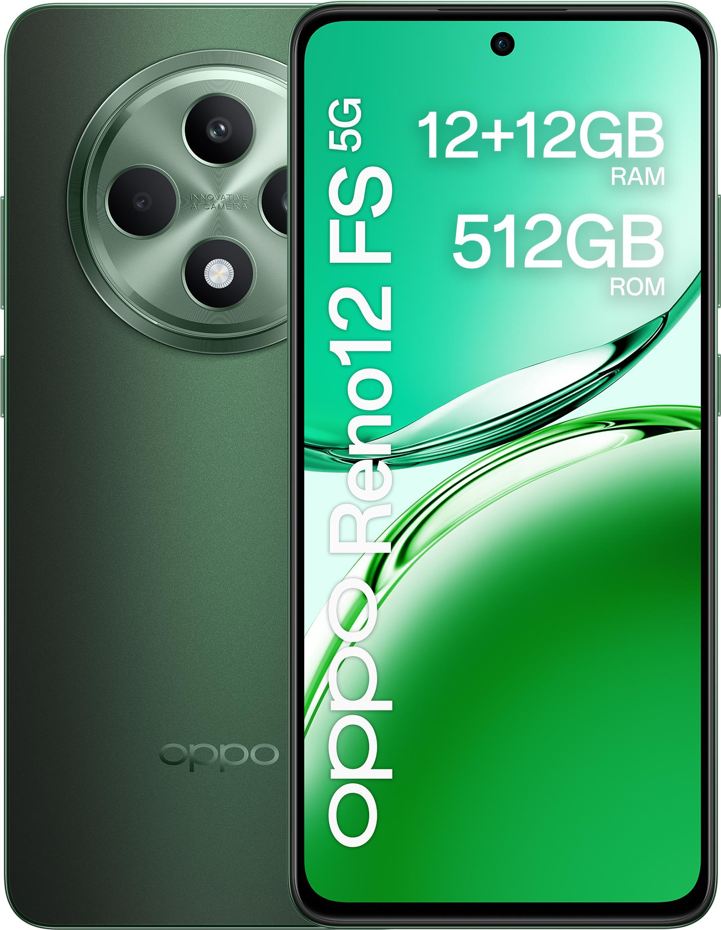 Купить OPPO Reno12 FS 5G 16,9 cm (6.67") Dual-SIM Android 14 USB Typ-C 12 GB 512 GB 5000 mAh Grün () в магазине wardena.ru