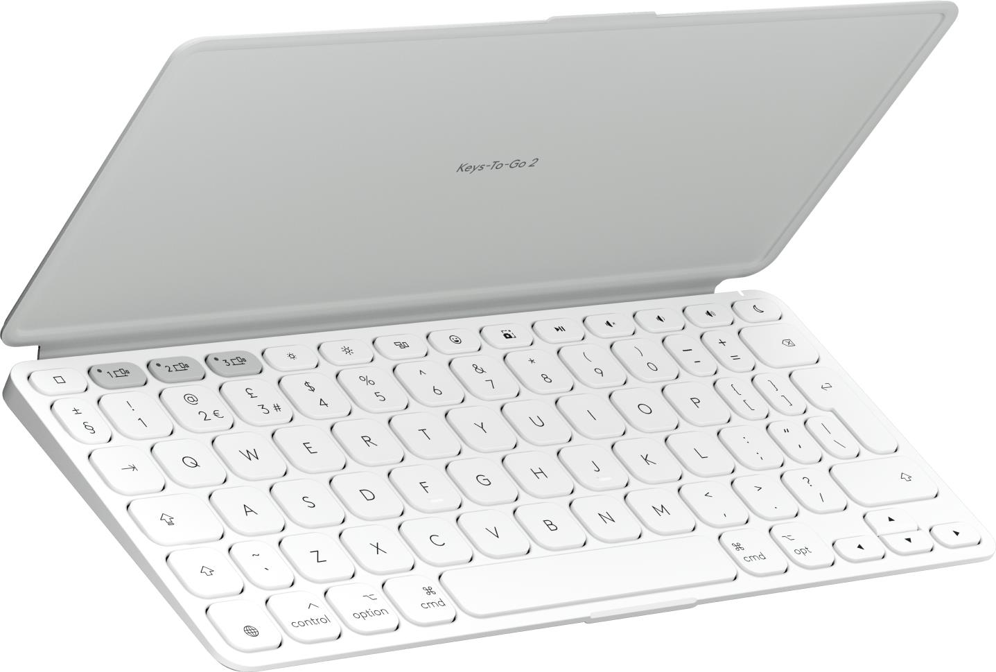 Купить Logitech Keys-To-Go 2 for iPad - Tastatur - built-in cover - kabellos - Bluetooth LE - QWERTY - US International - Pale Gray (920-013018) в магазине wardena.ru