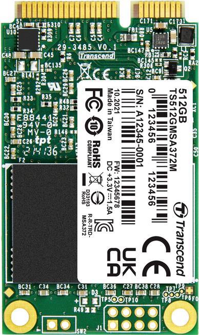 Купить Transcend MSA372M - SSD - 512 GB - intern - mSATA - SATA 6Gb/s (TS512GMSA372M) в магазине wardena.ru