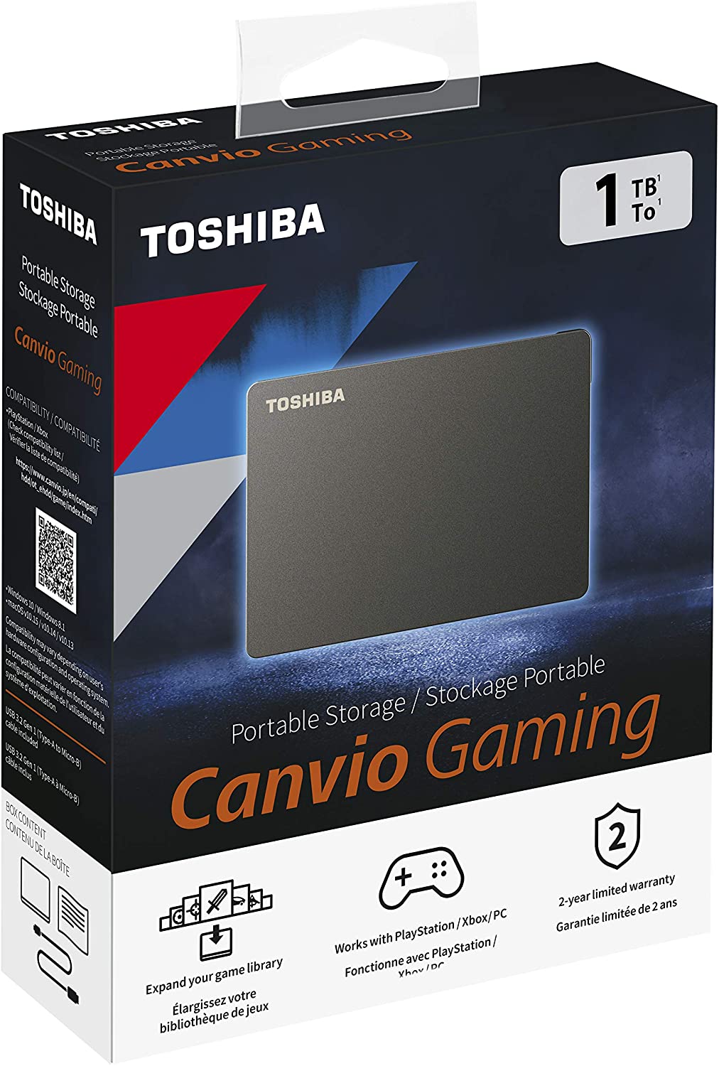 Купить Toshiba Canvio Gaming - Festplatte - 1 TB - extern (tragbar) - 2.5" (6.4 cm) - USB 3.2 Gen 1 - Schwarz (HDTX110EK3AA) в магазине wardena.ru