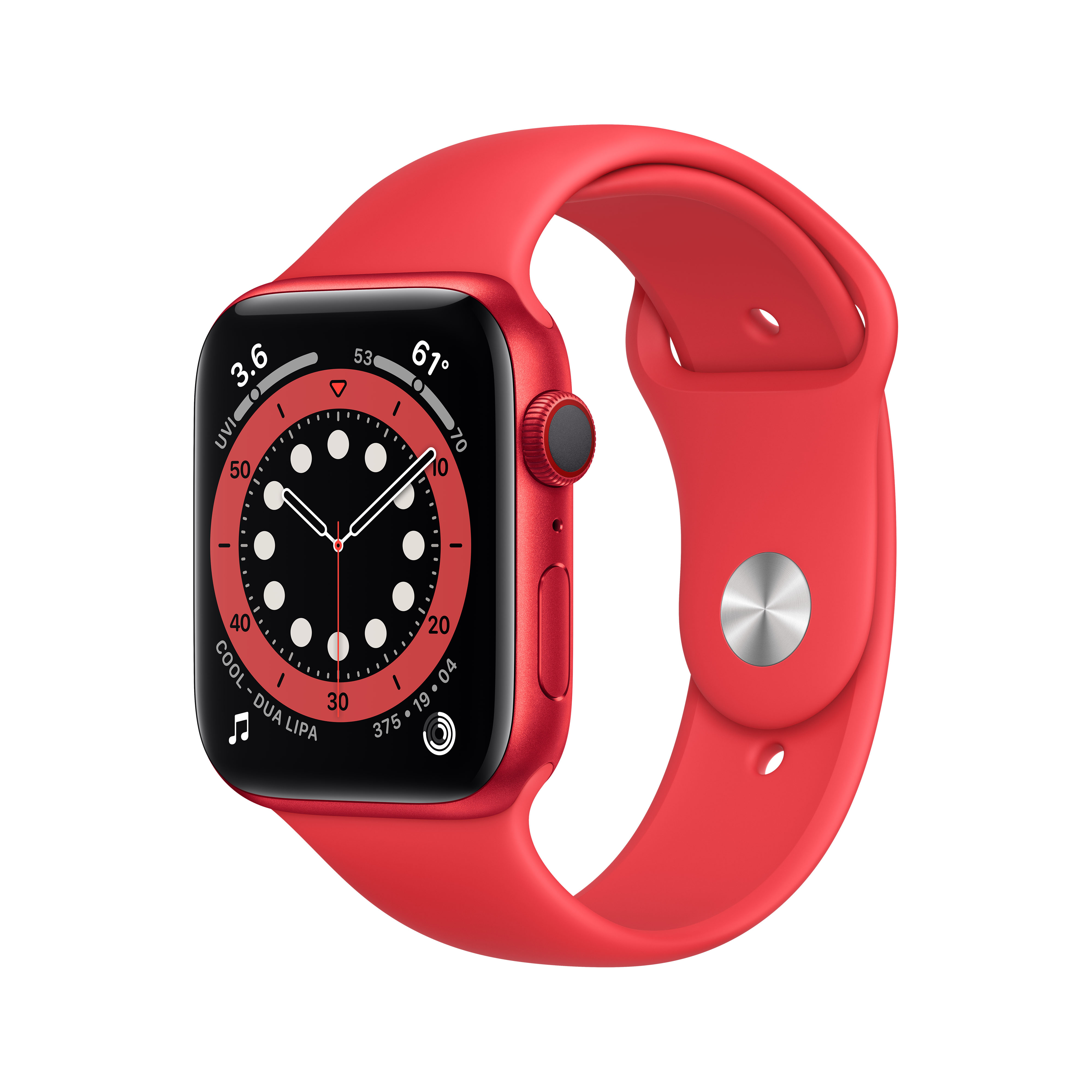 Купить Apple Watch Series 6 (GPS + Cellular) - (PRODUCT) RED - 44 mm - Red Aluminium - intelligente Uhr mit Sportband - Flouroelastomer - rot - Bandgröße 140-210 mm - S/M/L - 32GB - Wi-Fi, Bluetooth - 4G - 36,5 g (M09C3FD/A) в магазине wardena.ru