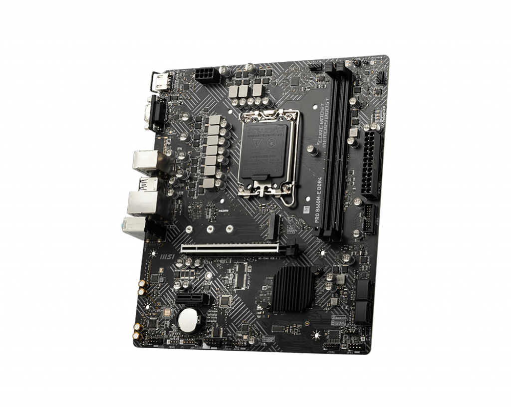 Купить MSI PRO B660M-E DDR4 - Motherboard - micro ATX - LGA1700-Sockel - B660 Chipsatz - USB 3.2 Gen 1 - Gigabit LAN - Onboard-Grafik (CPU erforderlich) - HD Audio (8-Kanal) (7D46-003R) в магазине wardena.ru