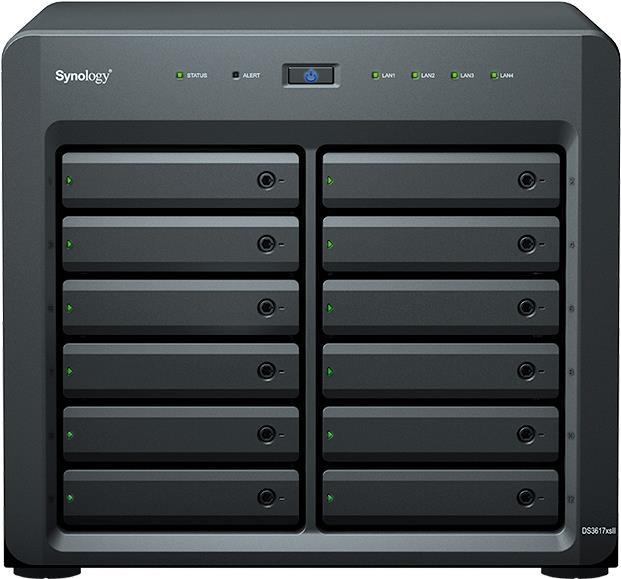 Купить Synology Disk Station DS3617xsII - NAS-Server - 12 Schächte - SATA 6Gb/s - RAID 0, 1, 5, 6, 10, JBOD, RAID F1 - RAM 16 GB - Gigabit Ethernet - iSCSI Support (DS3617XSII) в магазине wardena.ru