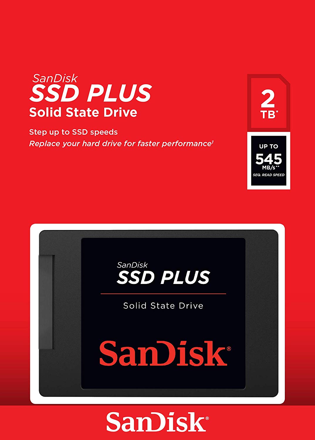 Купить SanDisk SSD PLUS - SSD - 2 TB - intern - 2.5" (6.4 cm) - SATA 6Gb/s (SDSSDA-2T00-G26) в магазине wardena.ru