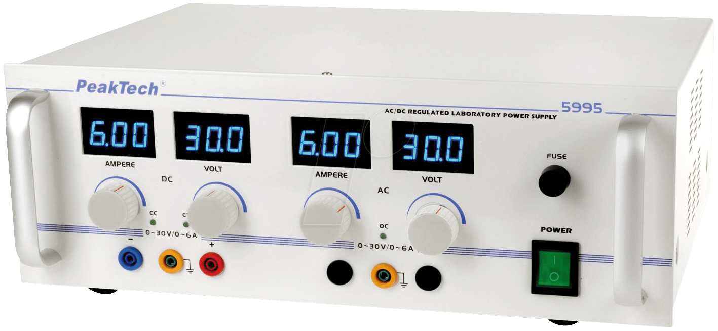 Купить PEAKTECH 5995 - Labornetzgerät, 0 - 30 V, 0 - 6 A, stabilisiert (P 5995) в магазине wardena.ru