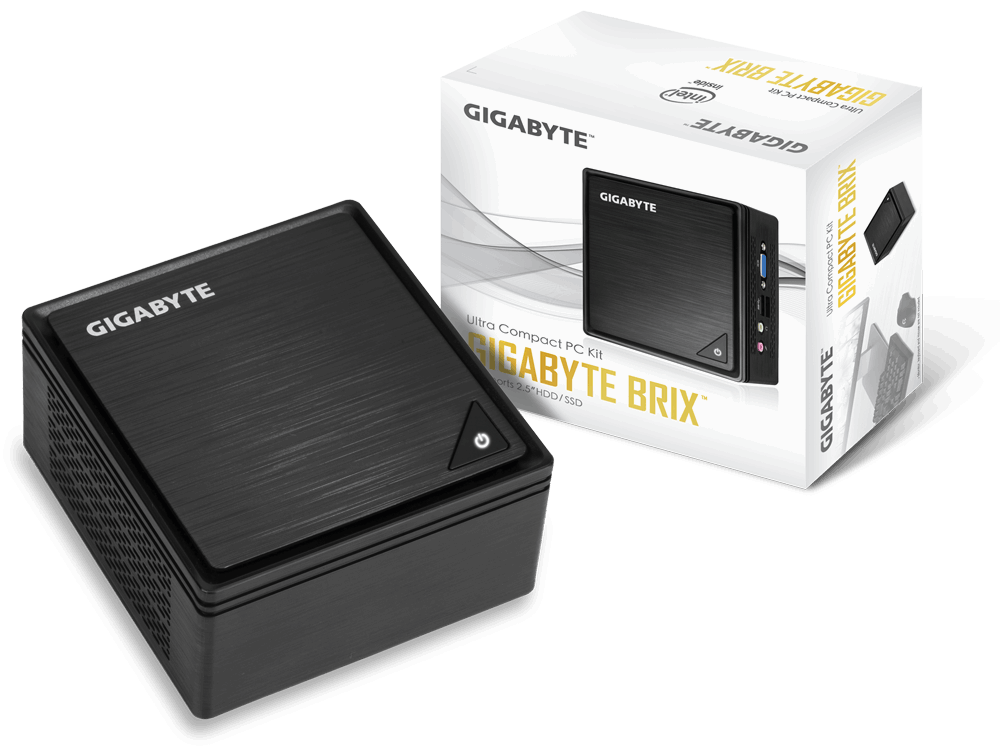 Купить Gigabyte BRIX GB-BPCE-3350C (rev. 1.0) - Barebone - Ultra Compact PC Kit - 1 x Celeron N3350 / 1,1 GHz - HD Graphics 500 - GigE (GB-BPCE-3350C) в магазине wardena.ru