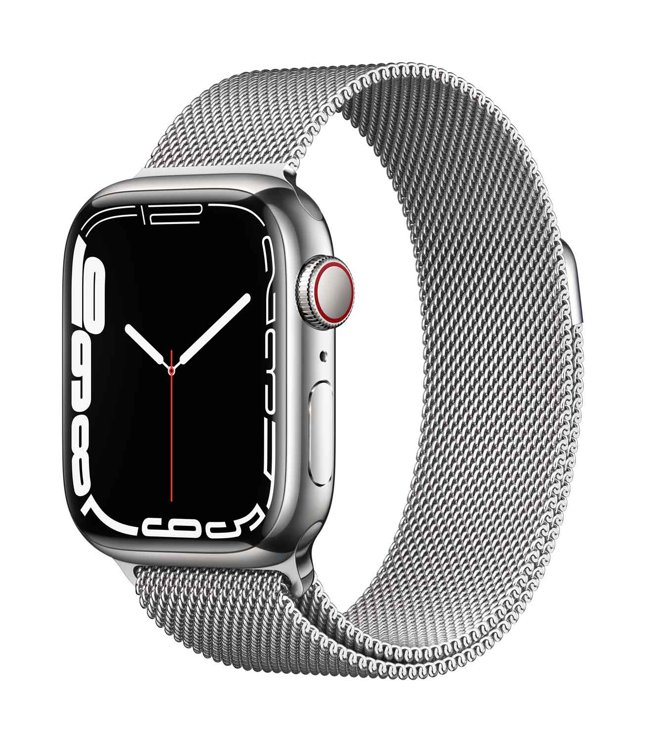 Купить Apple Watch Series 7 (GPS + Cellular) - 41 mm - Silver Edelstahl - intelligente Uhr mit Milanaise Armband - Edelstahl - Silber - Handgelenkgröße: 130-180 mm - 32 GB - Wi-Fi, Bluetooth - 4G - 42.3 g (MKHX3FD/A) в магазине wardena.ru