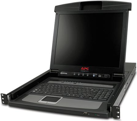 Купить APC LCD Console - KVM-Konsole mit KVM-Switch - 8 Anschlüsse - PS/2 - 43.2 cm (17") - Rack - einbaufähig - VGA - Schwarz - 1U (AP5808) в магазине wardena.ru