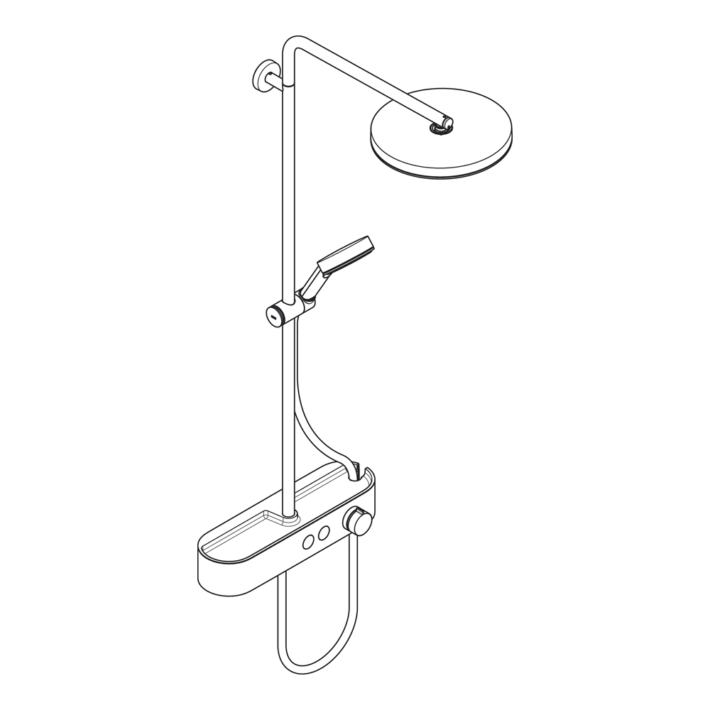Купить Hansgrohe Pulsify S Душевая система Showerpipe 260 1j ESm белый матовый 24221700 в магазине wardena.ru