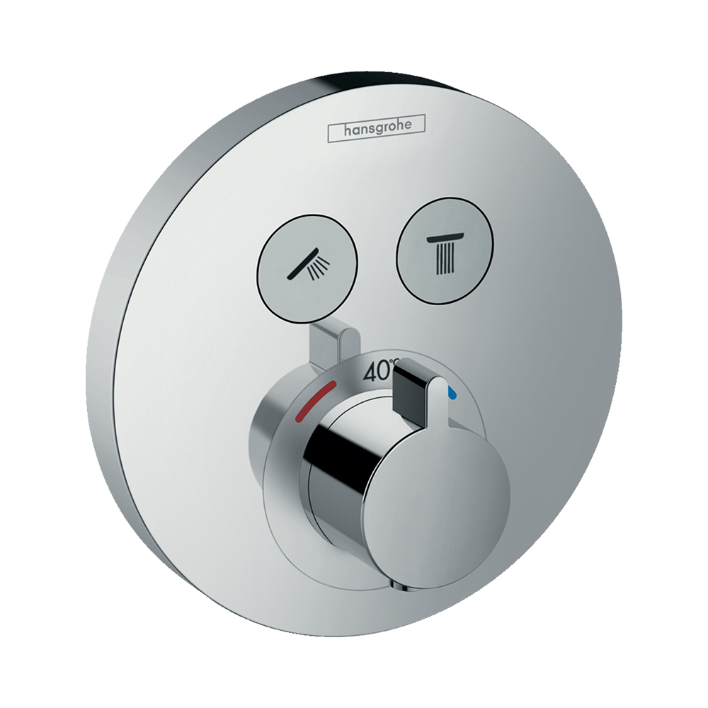 Купить Hansgrohe Термостат ShowerSelect S для 2 потребителей скрытый монтаж черный матовый 15743670 в магазине wardena.ru