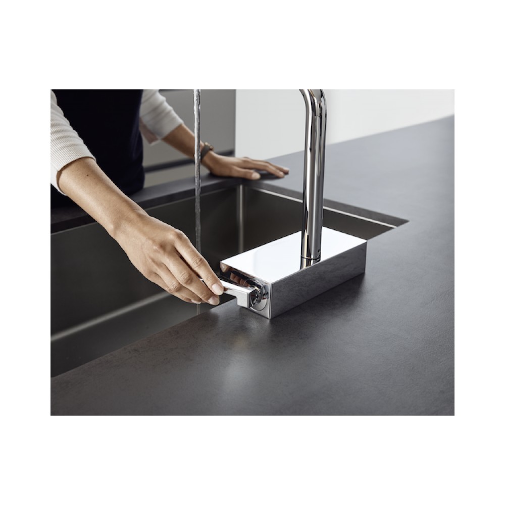 Купить Hansgrohe Aquno Select M81 Кухонный смеситель однорычажный 250 с вытяжным душем 2jet sBox сталь 73830800 в магазине wardena.ru