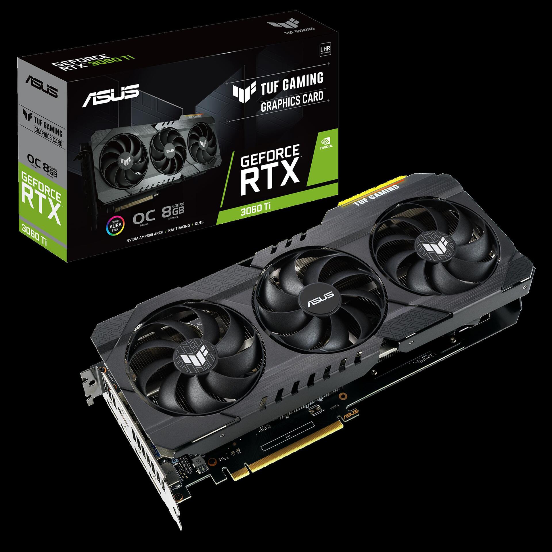 Купить ASUS TUF-RTX3060TI-O8G-V2-GAMING - OC Edition - Grafikkarten - GF RTX 3060 Ti - 8 GB GDDR6 - PCIe 4.0 - 2 x HDMI, 3 x DisplayPort (90YV0G1A-M0NA00) в магазине wardena.ru