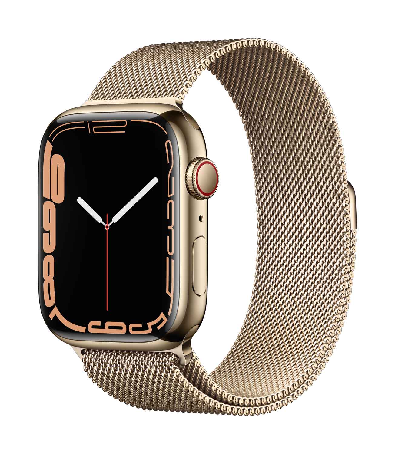 Купить Apple Watch Series 7 (GPS + Cellular) - 45 mm - Gold, Edelstahl - intelligente Uhr mit Milanaise Armband - Edelstahl - Gold - Handgelenkgröße: 150-200 mm - 32GB - Wi-Fi, Bluetooth - 4G - 51,5 g (MKJY3FD/A) в магазине wardena.ru