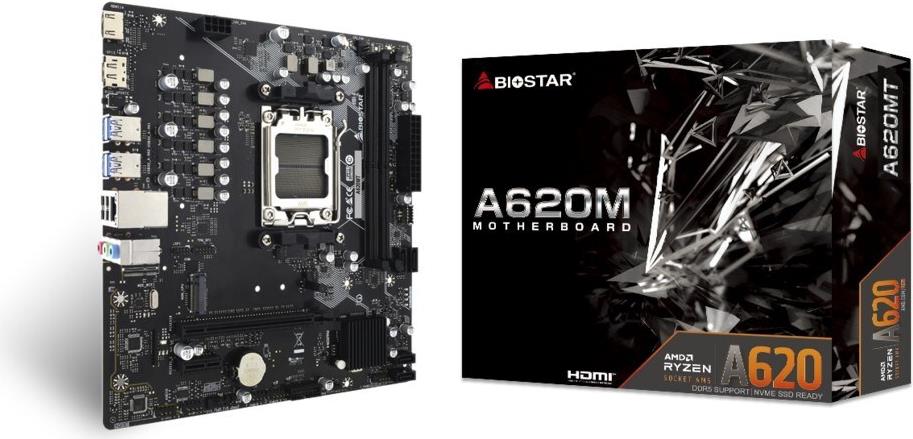 Купить Biostar A620MT - Sockel AM5 Mainboard AMD A620 Anzahl RAM-Steckplätze 2 DDR5 Laufwerksanschlüsse 4 x S-ATA3 600 Micro ATX Anzahl PCI-E x 16 Slots (A620MT) в магазине wardena.ru