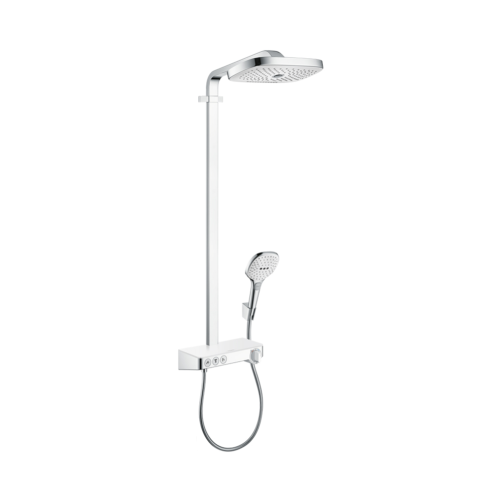 Купить Hansgrohe Raindance Select E 300 3 jet Showerpipe душевая система с термостатом хром-белый матовый 27127400 в магазине wardena.ru