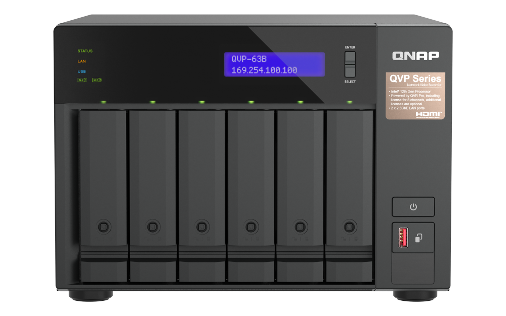 Купить QNAP QVP-63B NAS & Speicherserver Tower Eingebauter Ethernet-Anschluss Schwarz (QVP-63B) в магазине wardena.ru