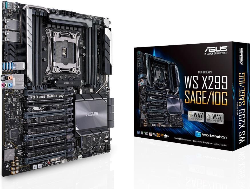 Купить ASUS WS X299 SAGE/10G - Motherboard - SSI CEB - LGA2066 Socket - X299 - USB 3.1 Gen 1, USB-C Gen2, USB 3.1 Gen 2 - 2 x 10 Gigabit LAN - HD Audio (8-Kanal) (90SW00H0-M0EAY0) в магазине wardena.ru
