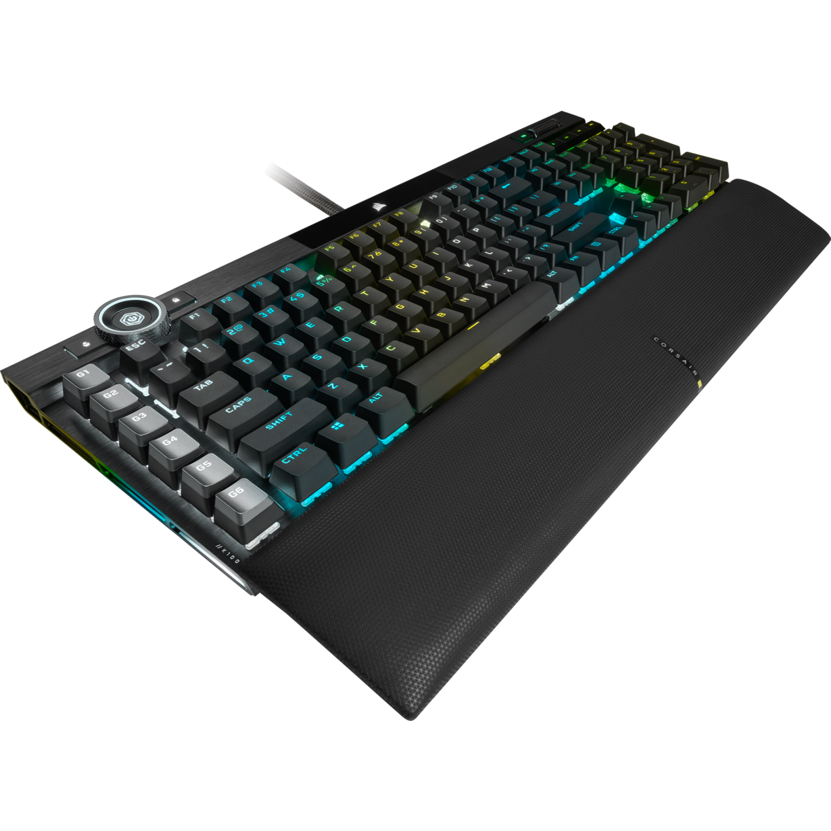 Купить CORSAIR Gaming K100 RGB - Tastatur - Hintergrundbeleuchtung - USB - Deutsch - Tastenschalter: CORSAIR OPX RGB - Aluminium schwarz eloxiert (gebürstet) (CH-912A01A-DE) в магазине wardena.ru