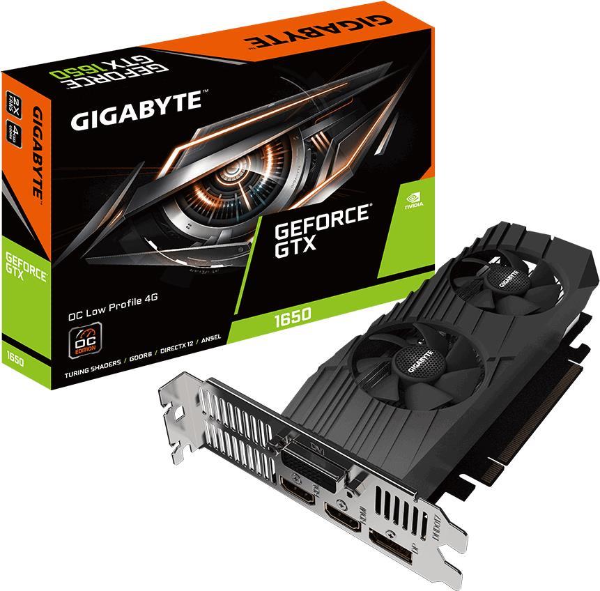 Купить Gigabyte GeForce GTX 1650 D6 OC Low Profile 4G - OC Edition - Grafikkarten - GF GTX 1650 - 4 GB GDDR6 - PCIe 3.0 x16 Low-Profile - DVI, 2 x HDMI, DisplayPort (GV-N1656OC-4GL) в магазине wardena.ru
