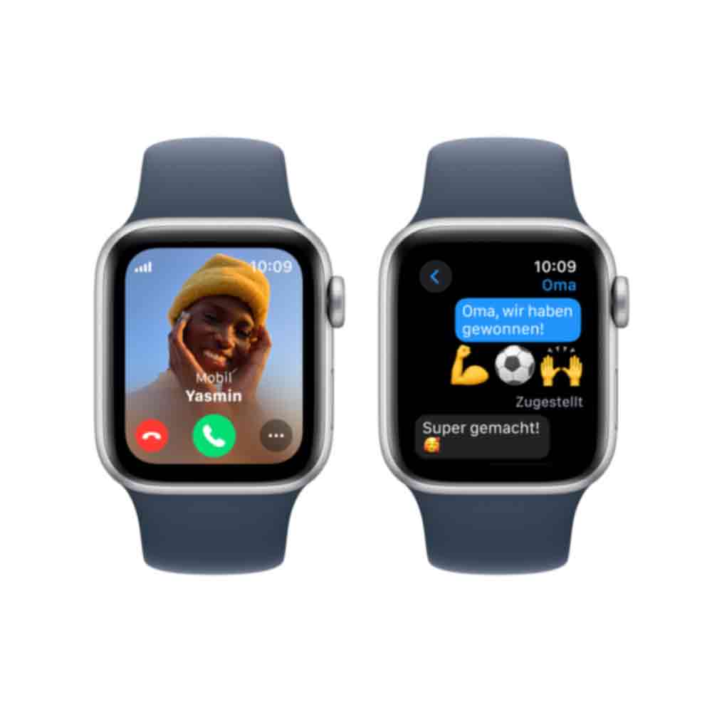 Купить Apple Watch SE (GPS + Cellular) - 40 mm - Aluminium, Silber - intelligente Uhr mit Sportband - Flouroelastomer - Storm Blue - Bandgröße: M/L - 32GB - Wi-Fi, LTE, Bluetooth - 4G - 27,8 g (MRGM3QF/A) в магазине wardena.ru