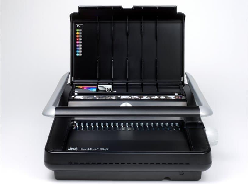 Купить GBC Plastikbindegerät CombBind C340, grau/anthrazit bis DIN A4, Stanzleistung: 25 Blatt, Bindekapazität: 450 (4400420) в магазине wardena.ru