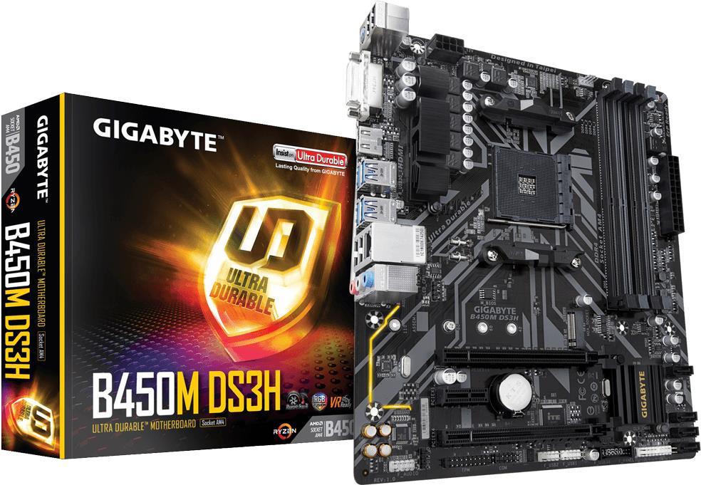 Купить Gigabyte B450M DS3H Motherboard Buchse AM4 AMD B450 micro ATX (B450M DS3H) в магазине wardena.ru