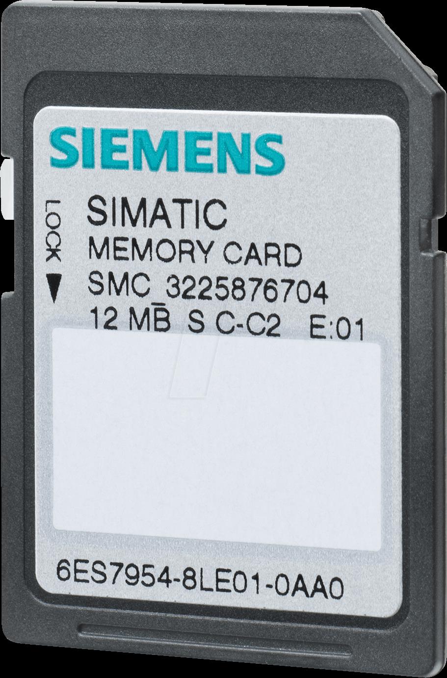 Купить Memorycard SIMATIC S7 für S7-1x00 CPU/SINAMICS (6ES7954-8LE03-0AA0) в магазине wardena.ru
