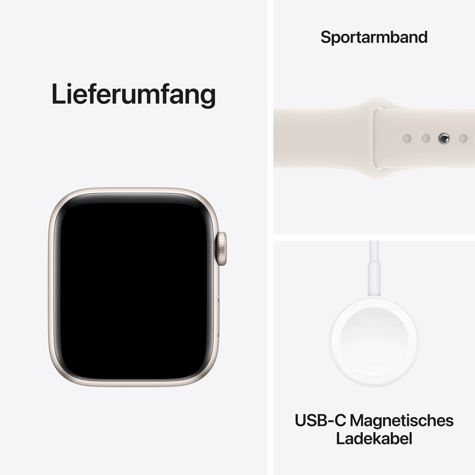 Купить Apple Watch SE GPS 44mm Starlight Aluminium Case mit Starlight Sport Band - M/L (MXEV3QF/A) в магазине wardena.ru