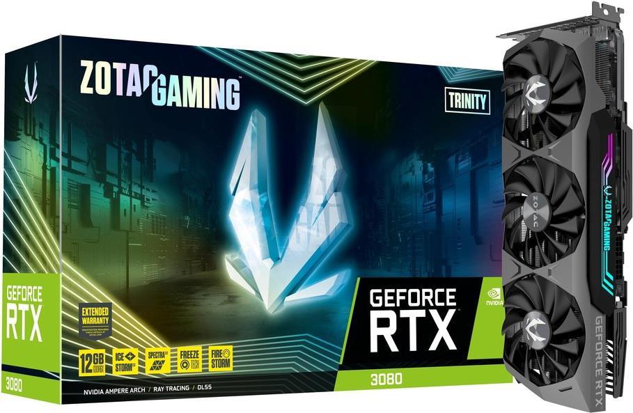 Купить ZOTAC GAMING GeForce RTX 3080 Trinity LHR 12GB - Grafikkarten - GF RTX 3080 - 12 GB GDDR6X - PCIe 4.0 x16 - HDMI, 3 x DisplayPort (ZT-A30820D-10PLHR) в магазине wardena.ru