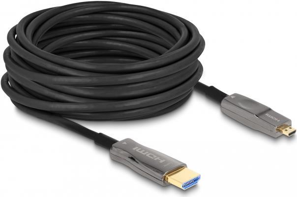 Купить Delock - High Speed - HDMI-Kabel - 19 pin micro HDMI Type D männlich zu HDMI männlich - 10,0m - Hybrid Kupfer/Kohlefaser - Schwarz - aktiv, Support von 8K 60 Hz, 12,70cm (5") 1 (86005) в магазине wardena.ru