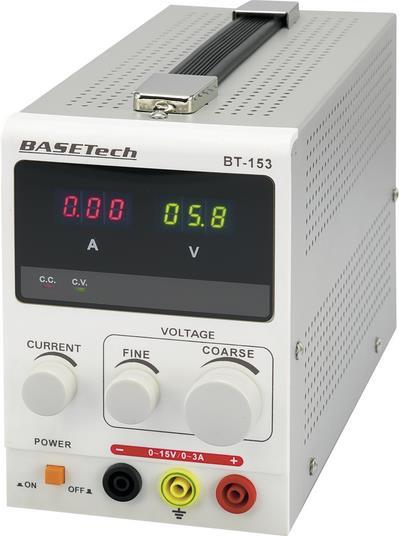 Купить Basetech BT-153 Labornetzgerät, einstellbar 0 - 15 V/DC 0 - 3 A 45 W Anzahl Ausgänge 1 x в магазине wardena.ru