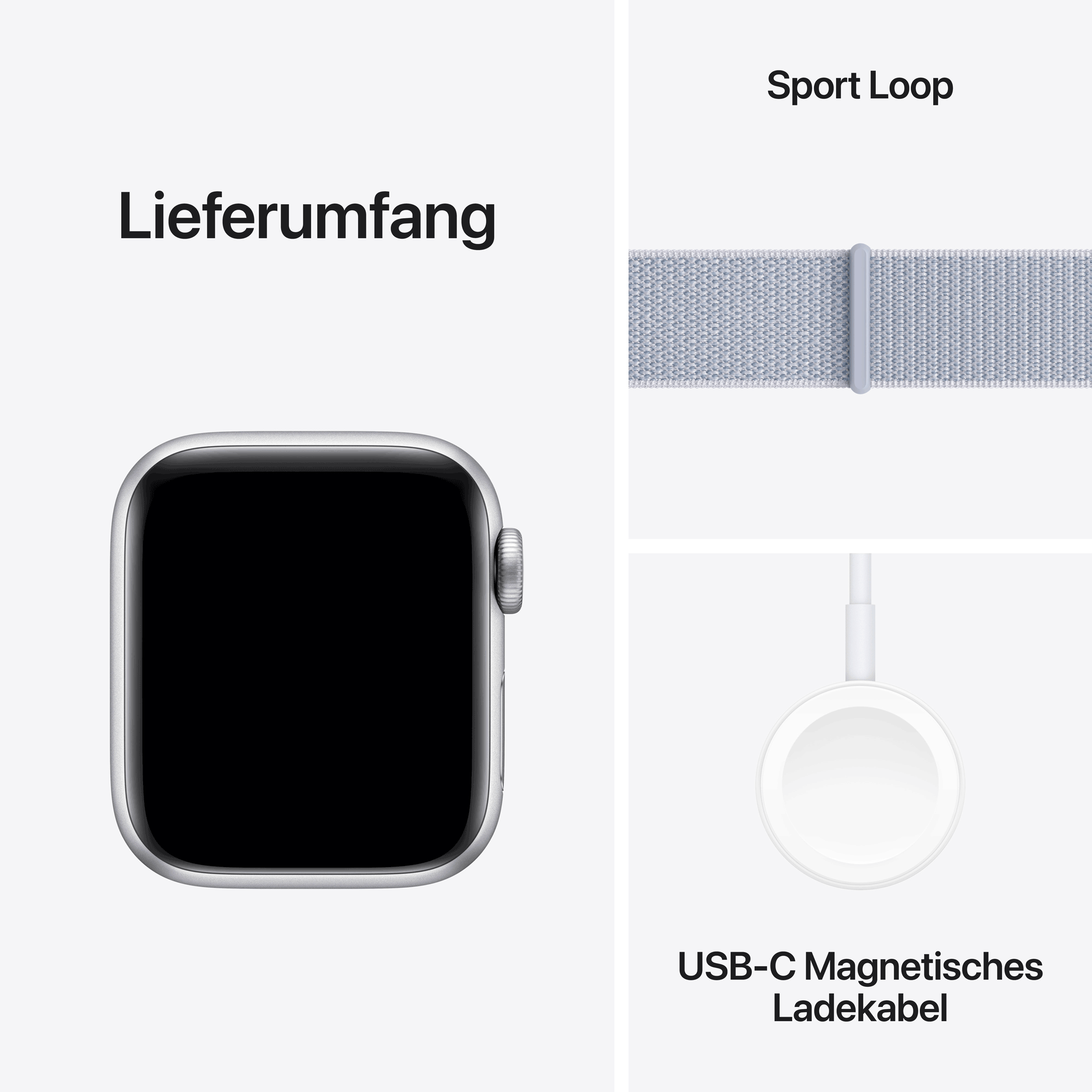 Купить Apple Watch SE GPS 40mm Silver Aluminium Case mit Blue Cloud Sport Band (MXEE3QF/A) в магазине wardena.ru