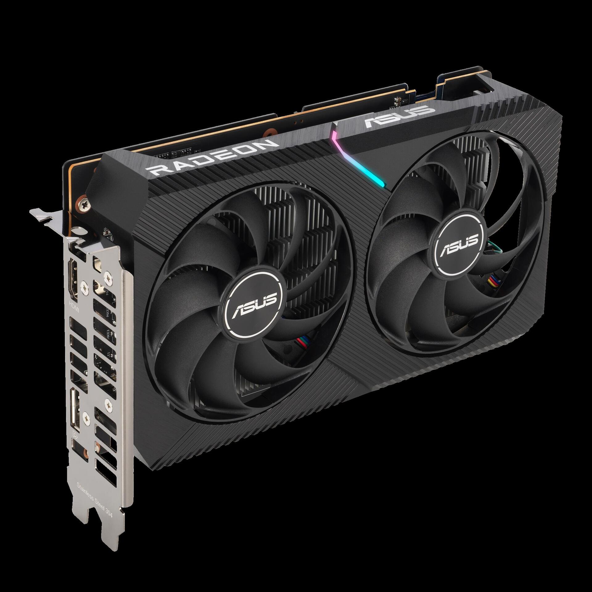 Купить ASUS Dual Radeon RX 6400 - Grafikkarten - Radeon RX 6400 - 4GB GDDR6 - PCIe 4,0 - HDMI, DisplayPort (90YV0H90-M0NA00) в магазине wardena.ru
