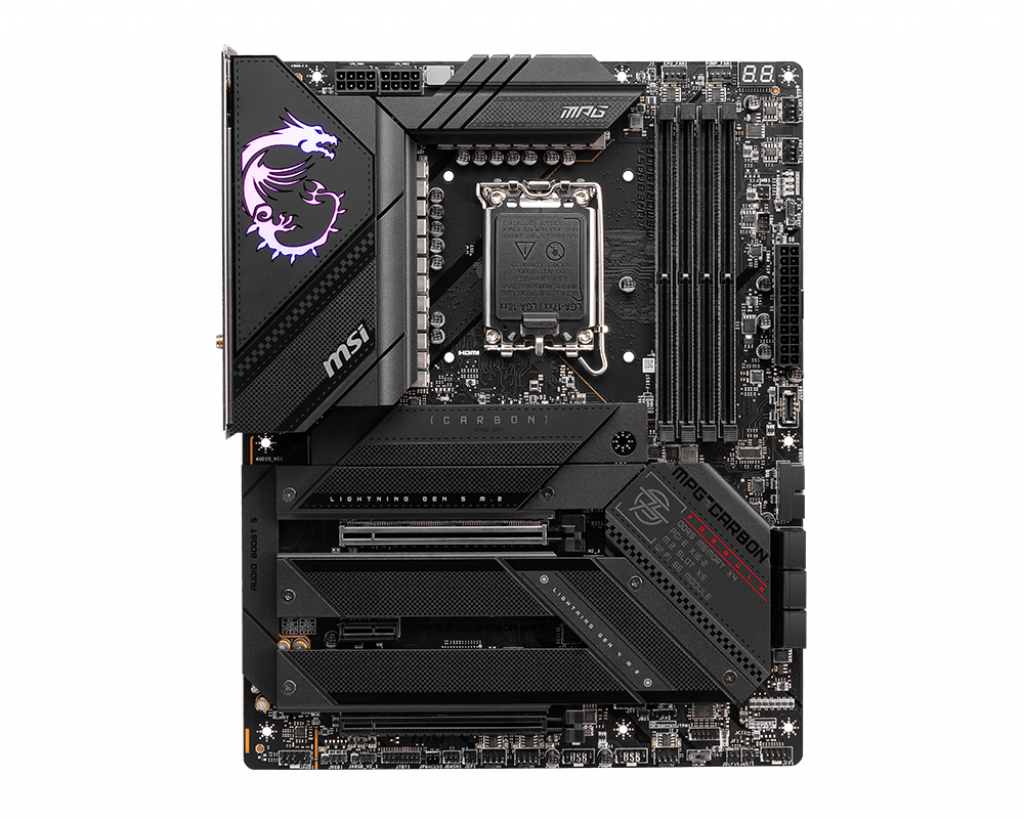 Купить MSI MPG Z790 Carbon WiFi - Motherboard - ATX - LGA1700-Sockel - Z790 Chipsatz - USB-C Gen2, USB 3,2 Gen 1, USB 3,2 Gen 2, USB-C Gen 2x2 - 2,5 Gigabit LAN, Wi-Fi, Bluetooth - Onboard-Grafik (CPU erforderlich) - HD Audio ( (7D89-001R) в магазине wardena.ru