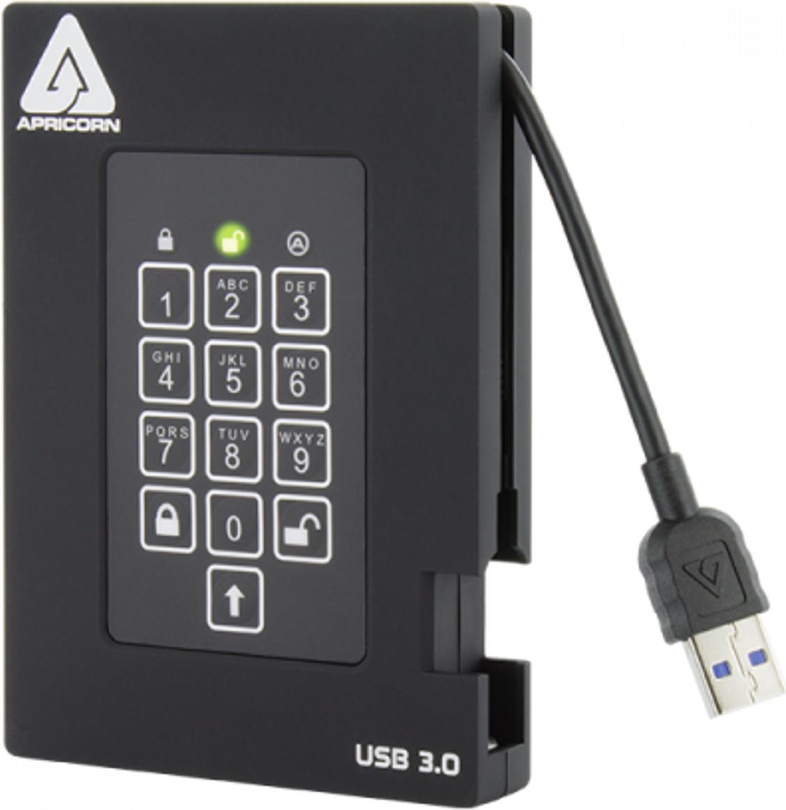 Купить Apricorn Aegis Padlock Fortress A25-3PL256-S2000F - SSD - 2 TB - extern (tragbar) - USB 3.0 - Puffer: 8 MB - FIPS 140-1 Level 2 в магазине wardena.ru