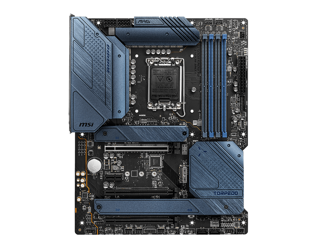 Купить MSI MAG Z690 TORPEDO - Motherboard - ATX - LGA1700-Sockel - Z690 Chipsatz - USB-C Gen2, USB 3.2 Gen 1, USB 3.2 Gen 2, USB-C Gen 2x2 - 2.5 Gigabit LAN - Onboard-Grafik (CPU erforderlich) - HD Audio (8-Kanal) (7D32-001R) в магазине wardena.ru
