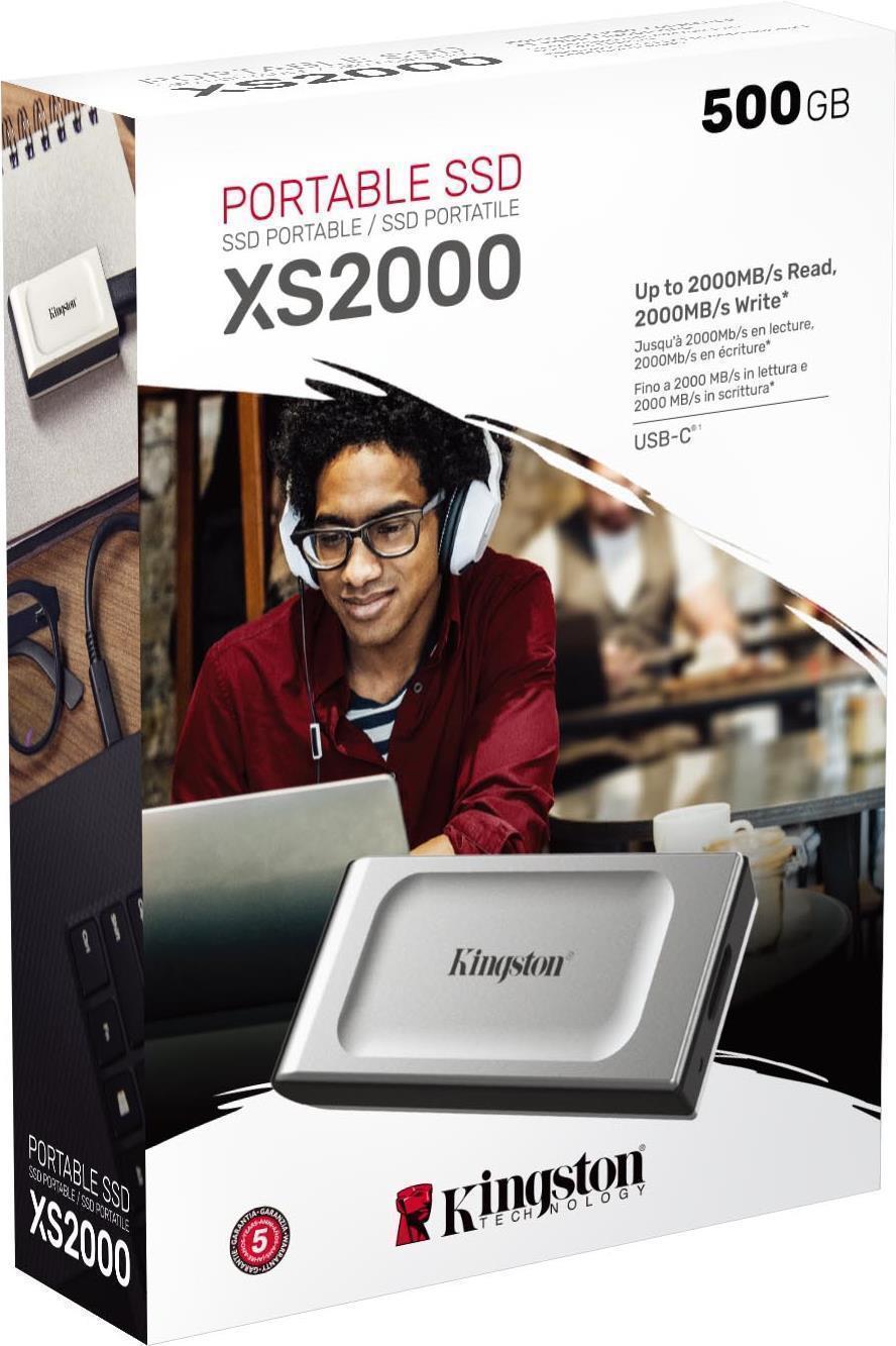 Купить Kingston XS2000 - SSD - 500 GB - extern (tragbar) - USB 3.2 Gen 2x2 (USB-C Steckverbinder) (SXS2000/500G) в магазине wardena.ru
