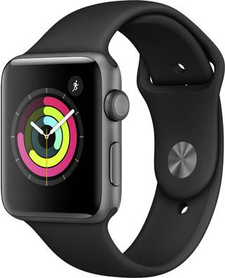 Купить Apple Watch Series 3 (GPS) - 42 mm - Weltraum grau Aluminium - intelligente Uhr mit Sportband - Flouroelastomer - schwarz - Bandgröße 140-210 mm - 8GB - Wi-Fi, Bluetooth - 32,3 g (MTF32ZD/A) в магазине wardena.ru