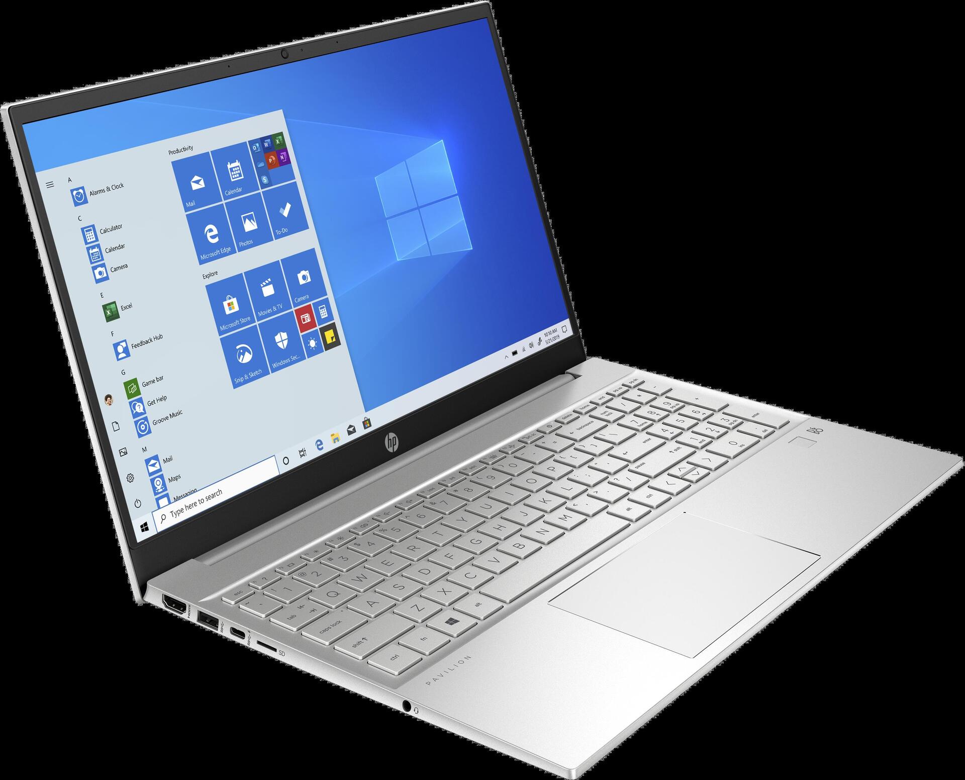 Купить HP Pavilion 15-eg0154ng - Core i5 1135G7 - Win 10 Home 64-Bit - 8 GB RAM - 512 GB SSD NVMe - 39.6 cm (15.6") IPS 1920 x 1080 (Full HD) - GF MX350 - Bluetooth, Wi-Fi 6 - Lackoberfläche (Unterteil), Natural Silver Aluminiu (39A93EA) в магазине wardena.ru