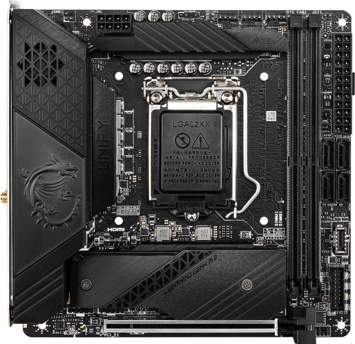 Купить MSI MEG Z590I UNIFY - Motherboard - Mini-ITX - LGA1200-Sockel - Z590 - USB-C Gen2, USB 3.2 Gen 1, USB 3.2 Gen 2 - 2.5 Gigabit LAN, Wi-Fi, Bluetooth - Onboard-Grafik (CPU erforderlich) - HD Audio (8-Kanal) (7D05-001R) в магазине wardena.ru