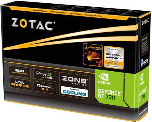 Купить ZOTAC GeForce GT 730 - ZONE Edition - Grafikkarten - GF GT 730 - 2GB DDR3 - PCIe 2,0 x16 Low Profile - DVI, D-Sub, HDMI - ohne Lüfter (ZT-71113-20L) в магазине wardena.ru