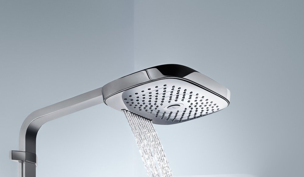 Купить Hansgrohe Raindance Select E 300 3 jet Showerpipe душевая система с термостатом хром-белый матовый 27127400 в магазине wardena.ru